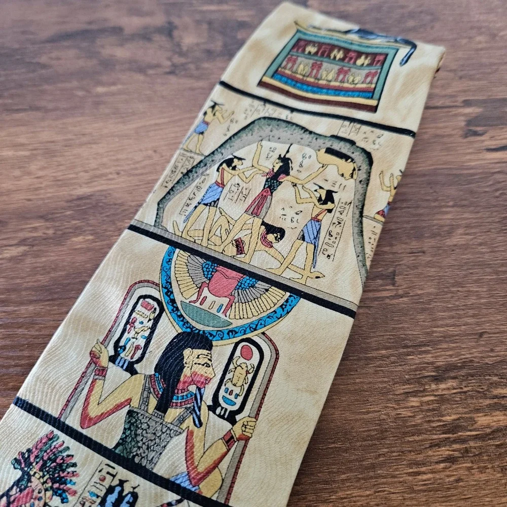 Douglas Maxwell Egyptian Hieroglyphic Silk Tie 